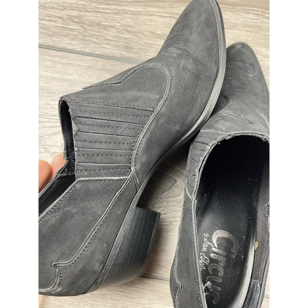 Sam Edelman Women's Hermosa Suede Western Fringe Ankle Booties Black‎ 9.5